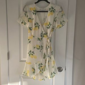 Lush Lemon Wrap Dress